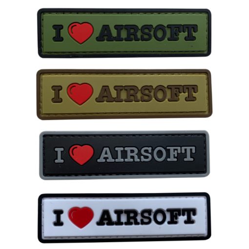 I Love Airsoft PVC Patch - Various Colours - The Patch Board